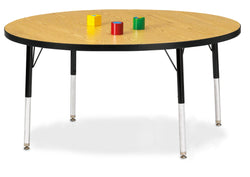 Jonti-Craft Round Elementary Activity Table Laminate Top 48" Diameter - Height Adjustable Legs (15" - 24")
