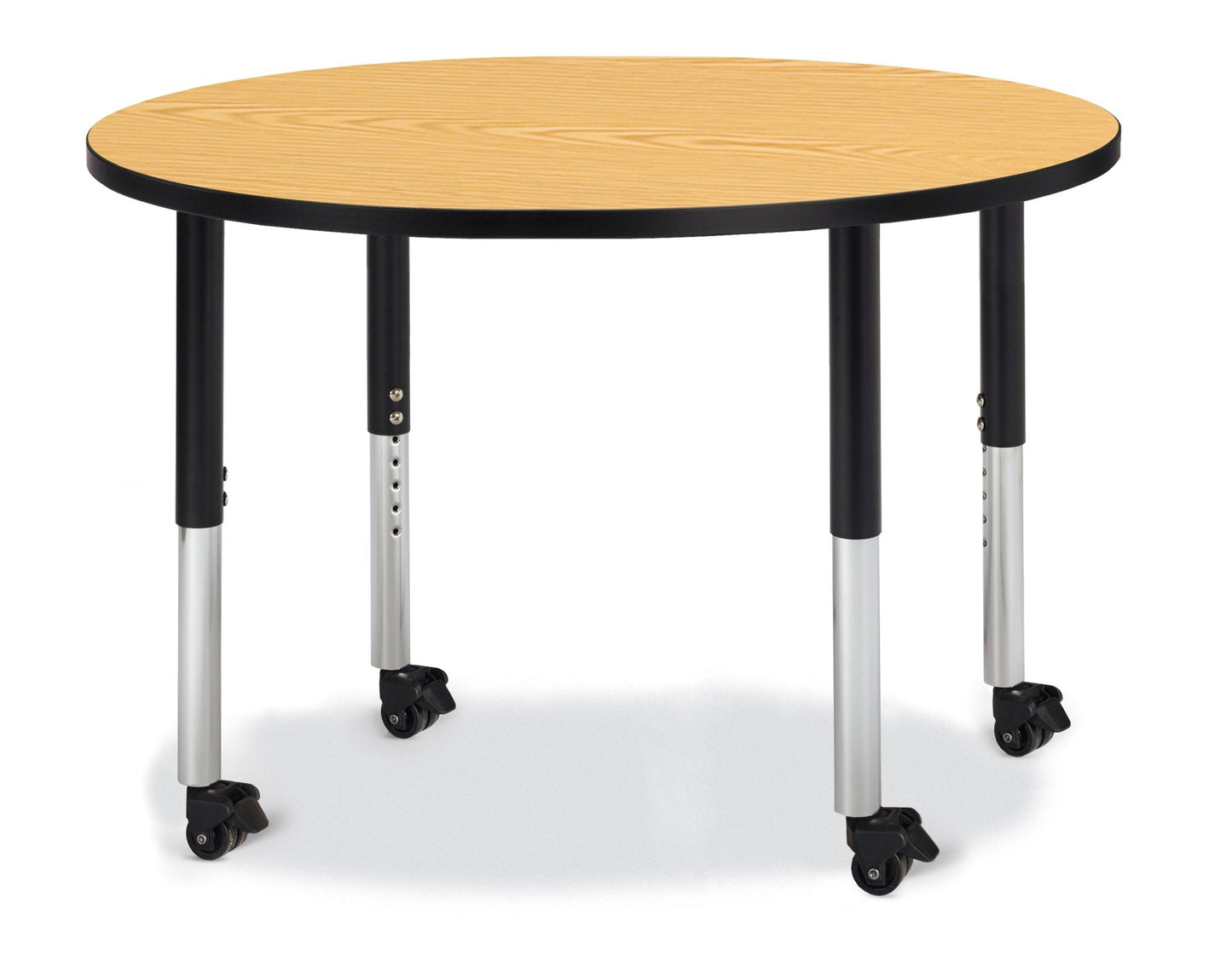 Jonti-Craft Round Activity Table with Heavy Duty Laminate Top 42" Diameter - Mobile Height Adjustable Legs (20" - 31") - SchoolOutlet