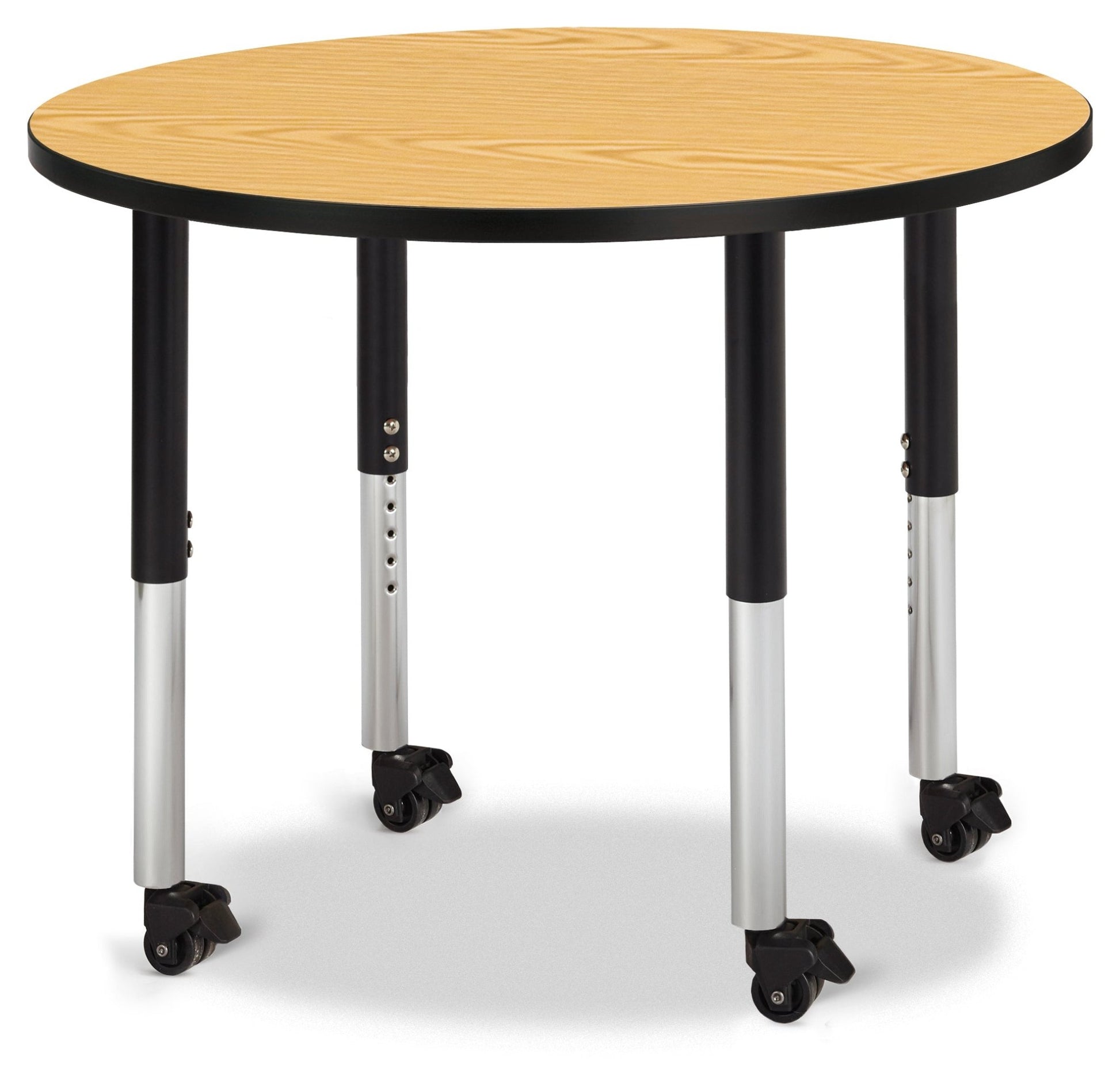 Jonti-Craft Round Activity Table with Heavy Duty Laminate Top 36" Diameter - Mobile Height Adjustable Legs (20" - 31") - SchoolOutlet