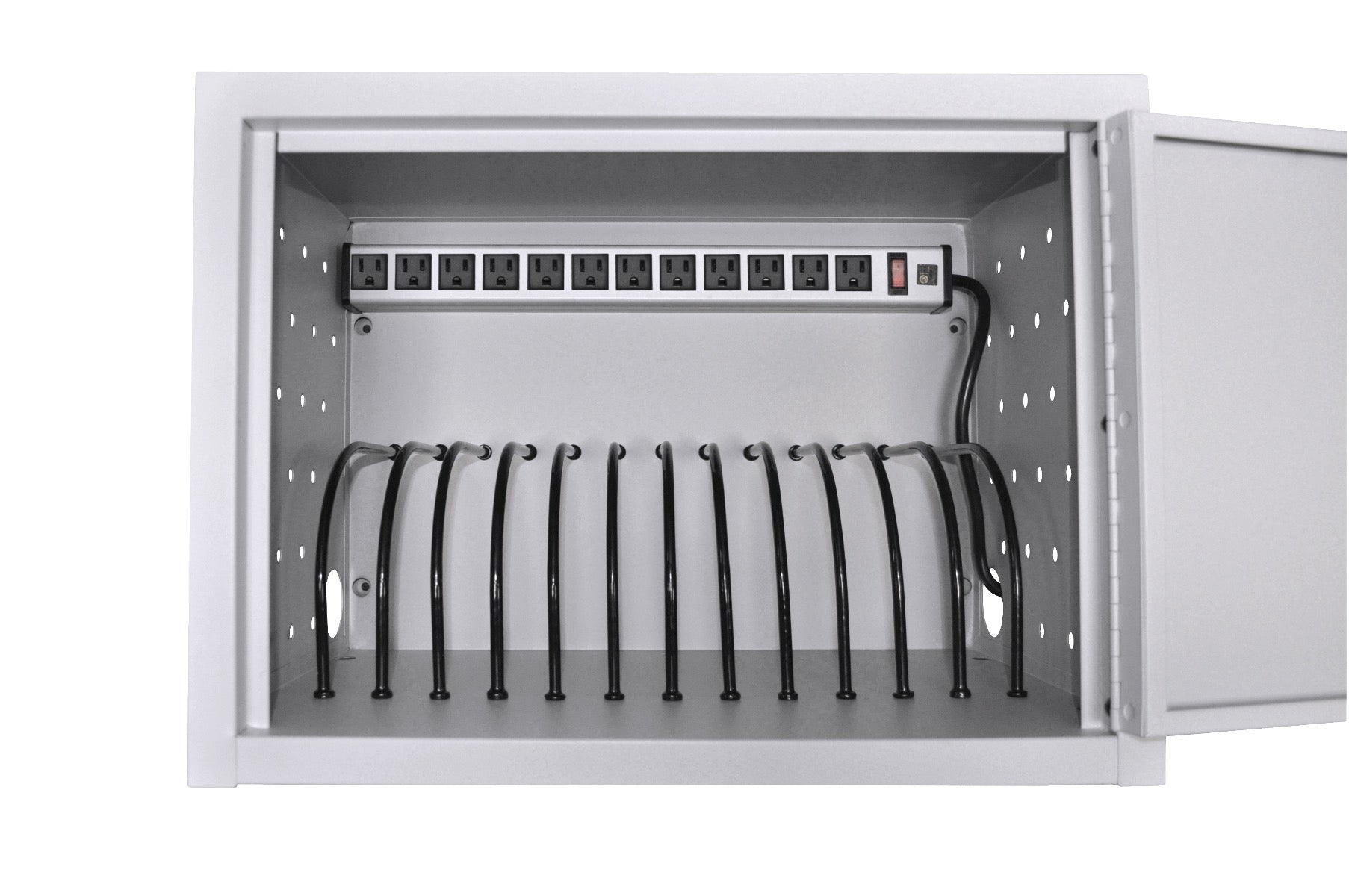 Luxor LLTMW12-G 12-Bay Charge Cabinet - Locking Charging Station for iPad,  Tablets, Chromebooks and thin Laptops, Assembled
