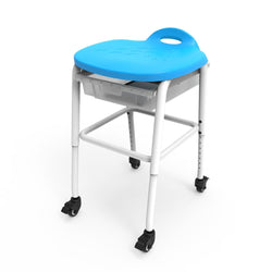 Luxor MBS-STOOL-2 - Adjustable-Height Stackable Classroom Stool with Wheels and Storage (LUX-MBS-STOOL-2)