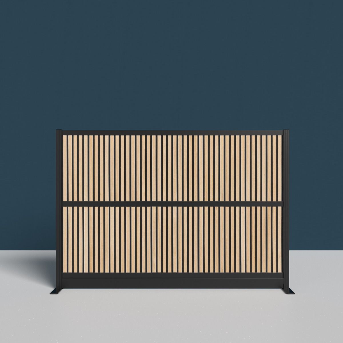 Luxor Modular Wall 70 x 48 - Wood Slats and Black Frame (Luxor LUX-MW-7048-WB) - SchoolOutlet