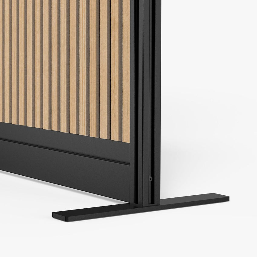 Luxor Modular Wall 70 x 48 - Wood Slats and Black Frame (Luxor LUX-MW-7048-WB) - SchoolOutlet