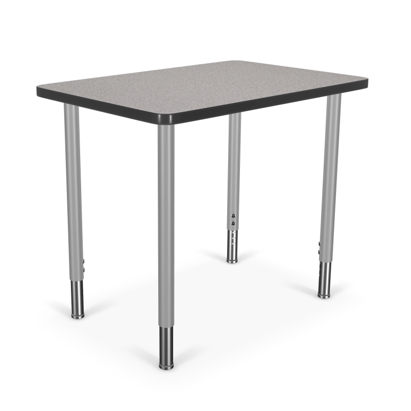 Mooreco Hierarchy Rectangle Snap Desk with Platinum Legs and Adjustable  Height (MOR-10431X-XXXX)