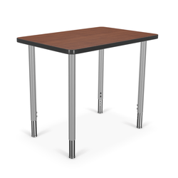 Mooreco Hierarchy Rectangle Snap Desk with Platinum Legs and Adjustable Height (MOR-10431X-XXXX)