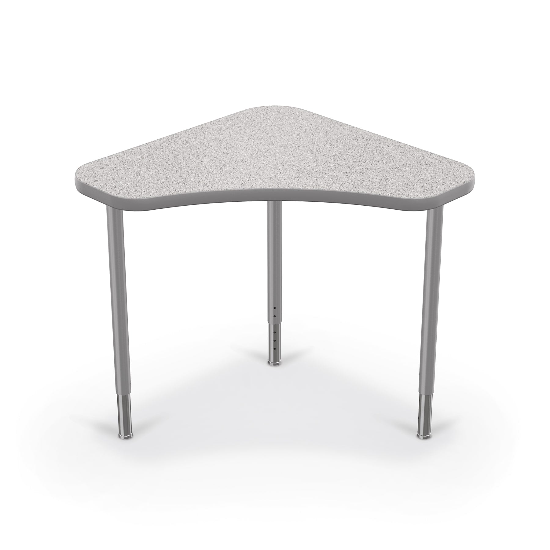 Mooreco Hierarchy Boomerang Snap Standard Desk - Adjustable 22 - 32" H - Platinum Leg - SchoolOutlet