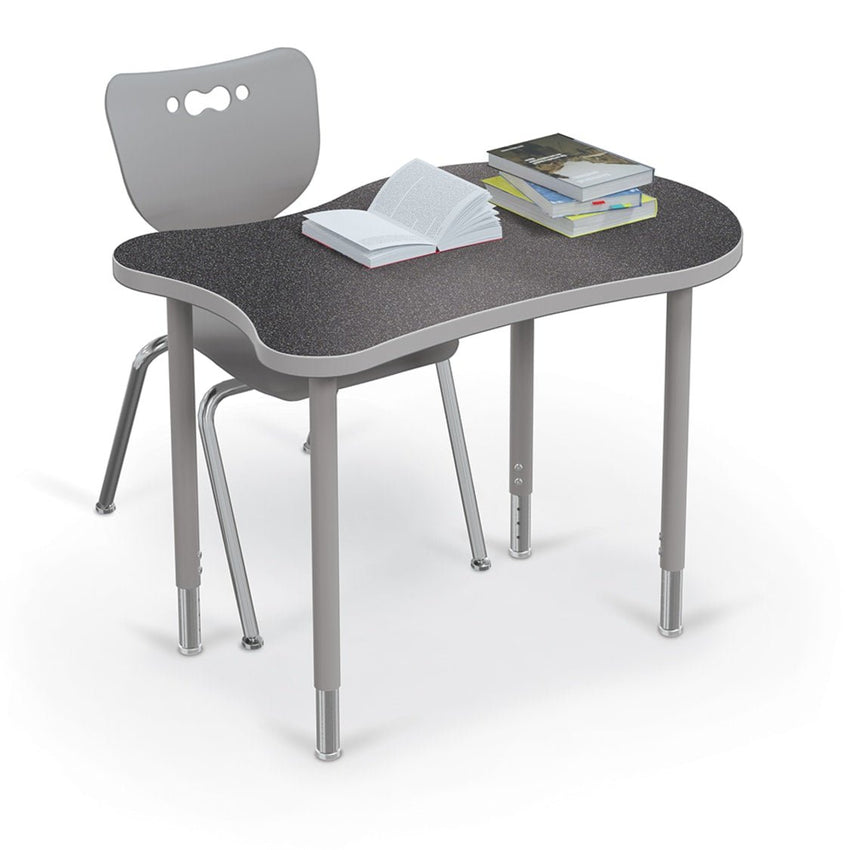 Mooreco Hierarchy Fender Standard Student Desk (Standard) Adjustable Height 22" - 32" - Platinum Legs - SchoolOutlet