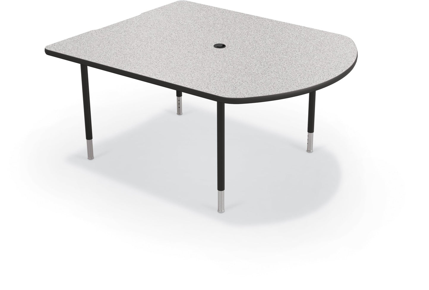 Mooreco 5' MediaSpace - D-Shape AV Table - Black Horseshoe Legs and Black Edgeband (Mooreco 27749) - SchoolOutlet