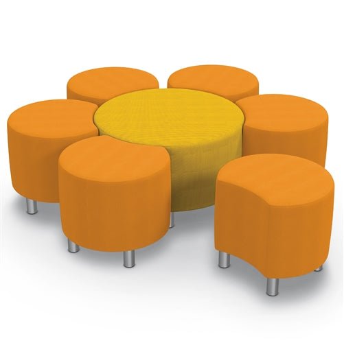 MooreCo Blossom Soft Seating Sets Standard Set Of 6 Petal Stools 18