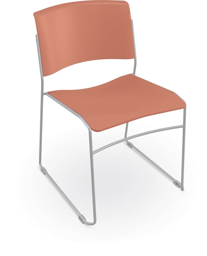 Mooreco Akt Stacking Chairs (Pack of 20) with Stacker Cart - 18" Seat Height with Wire Base - SchoolOutlet