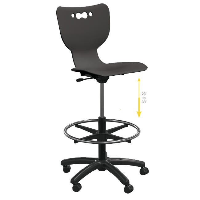 Hierarchy 5-Star Stool Adjustable Height 23" - 33" - Soft Caster - 53512 - SchoolOutlet