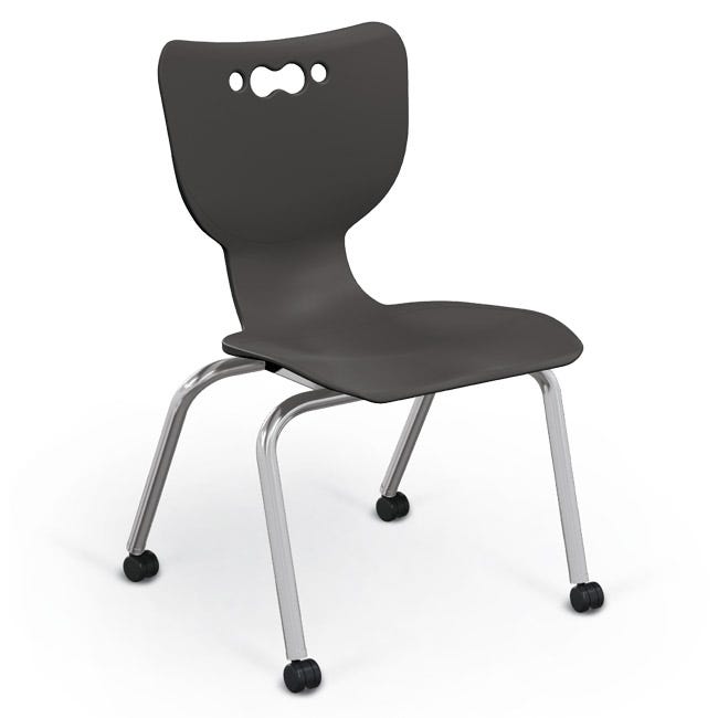 Mooreco Hierarchy 4-Leg Caster Chair ergonomic design w/ Hard Casters - 18" - 54318 - SchoolOutlet