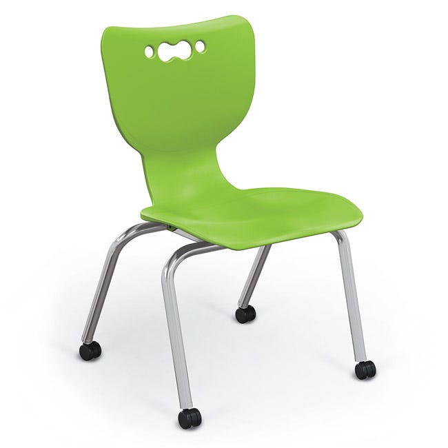 Mooreco Hierarchy 4-Leg Caster Chair ergonomic design w/ Soft Casters - 18" - 54318 - SchoolOutlet