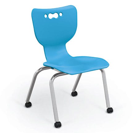 Mooreco Hierarchy 4-Leg Caster Chair ergonomic design w/ Soft Casters - 18" - 54318 - SchoolOutlet