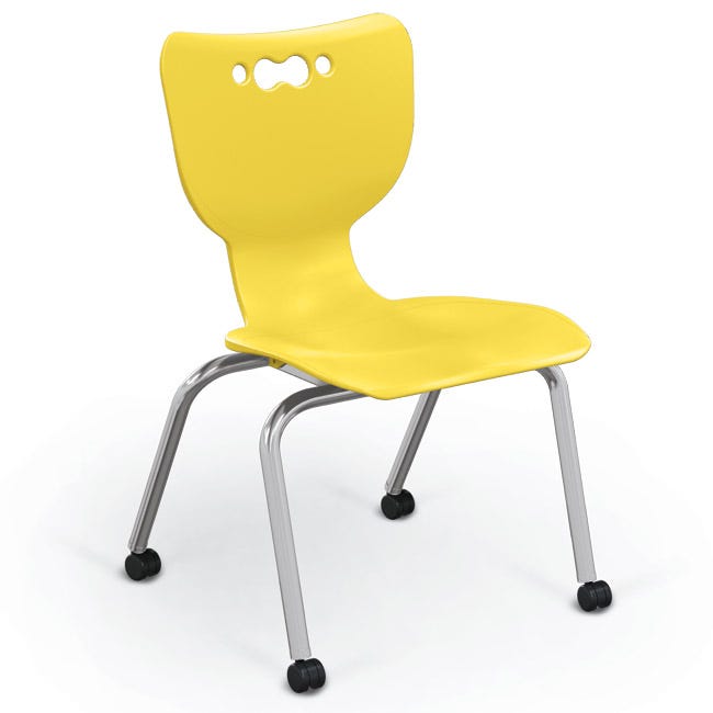 Mooreco Hierarchy 4-Leg Caster Chair ergonomic design w/ Soft Casters - 18" - 54318 - SchoolOutlet