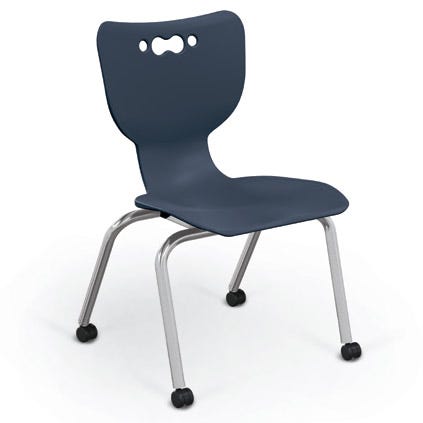 Mooreco Hierarchy 4-Leg Caster Chair ergonomic design w/ Soft Casters - 18" - 54318 - SchoolOutlet