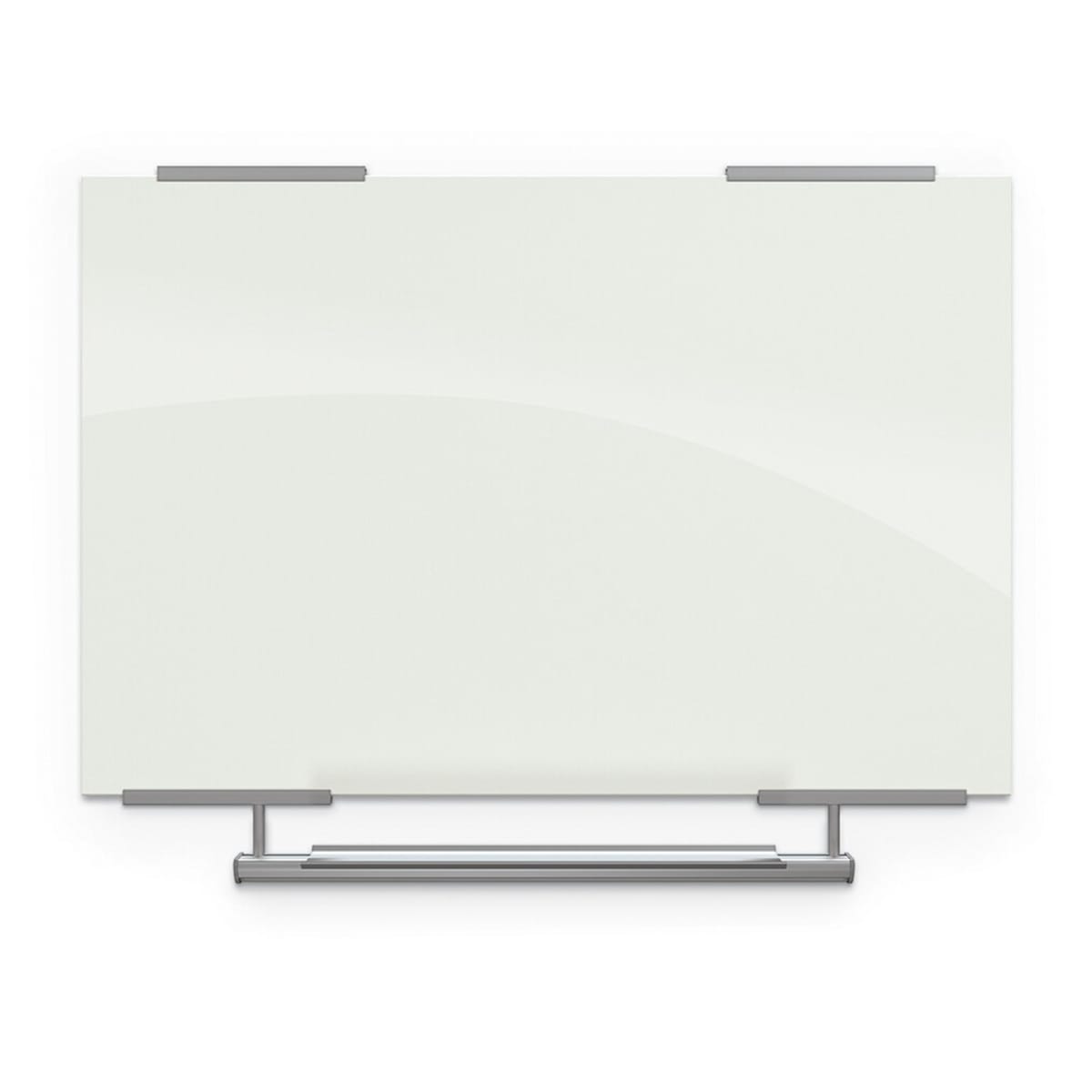 Mooreco 4'W X 3'H - Visionary Magnetic Glass Dry Erase Whiteboard with Exo Tray System - Glossy White (Mooreco 83844-1X576) - SchoolOutlet