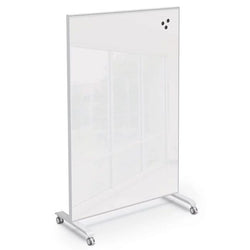 Mooreco Essentials Hierarchy Grow & Roll Mobile Magnetic Dry Erase Glass Board 6'H x 4'W