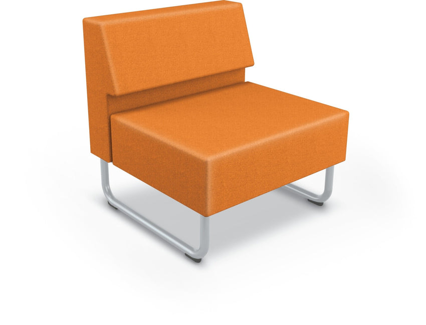 Mooreco Akt Soft Seating Lounge Chair - Armless - Grade 02 Fabric and Powder Coated Sled Legs - SchoolOutlet