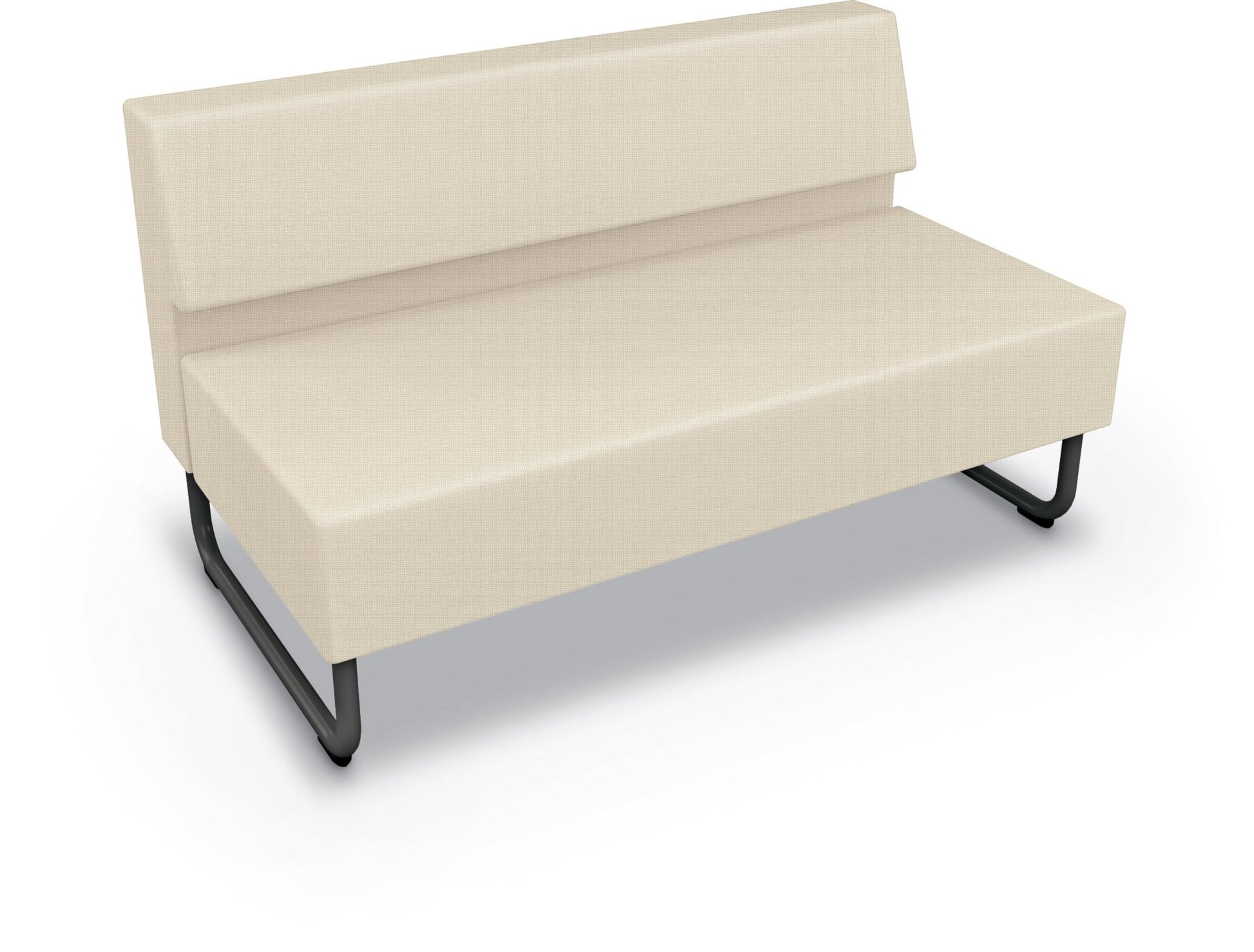 Mooreco Akt Soft Seating Lounge Loveseat - Armless - Grade 02 Fabric and Powder Coated Sled Legs - SchoolOutlet