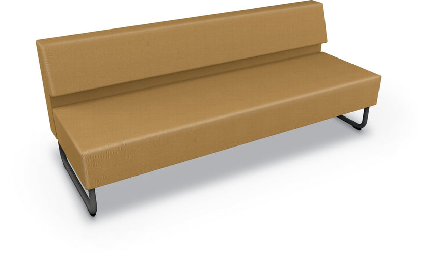 Mooreco Akt Soft Seating Lounge Sofa - Armless - Grade 02 Fabric and Powder Coated Sled Legs - SchoolOutlet