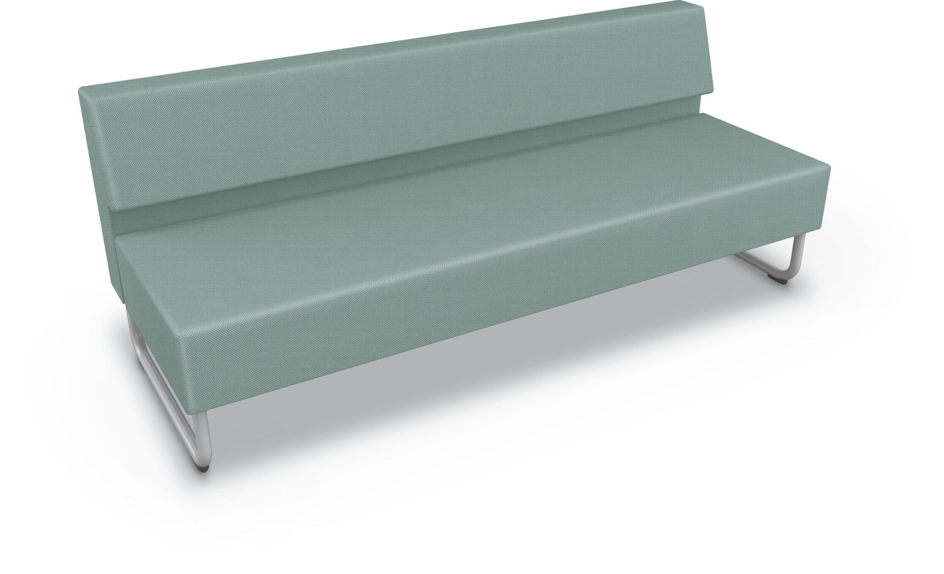 Mooreco Akt Soft Seating Lounge Sofa - Armless - Grade 02 Fabric and Powder Coated Sled Legs - SchoolOutlet