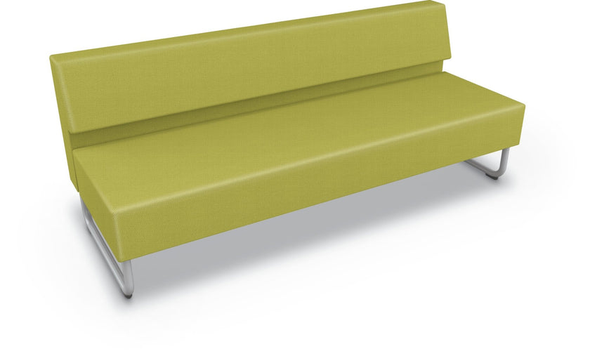 Mooreco Akt Soft Seating Lounge Sofa - Armless - Grade 02 Fabric and Powder Coated Sled Legs - SchoolOutlet