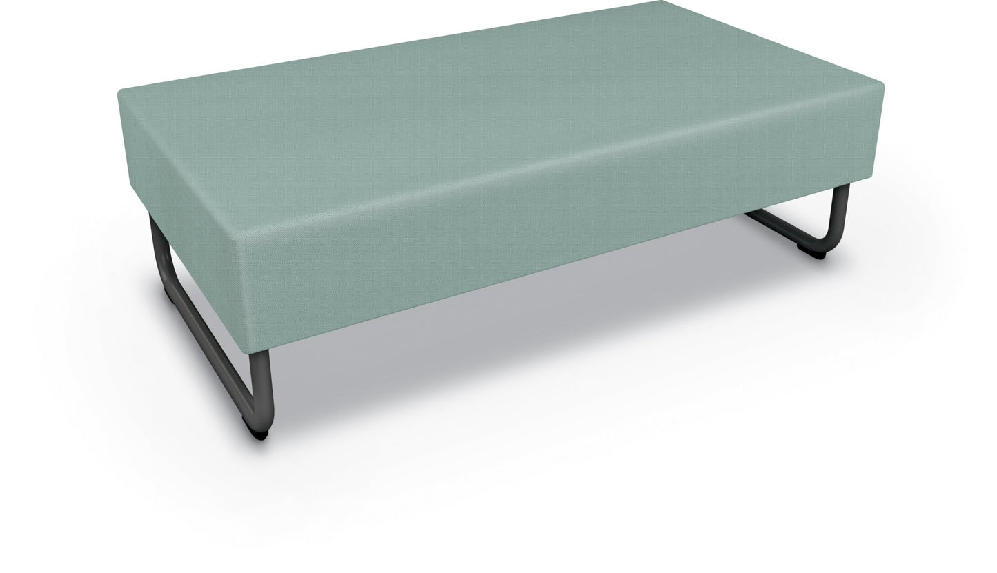 Mooreco Akt Soft Seating Lounge Loveseat Bench - Grade 02 Fabric and Powder Coated Sled Legs - SchoolOutlet