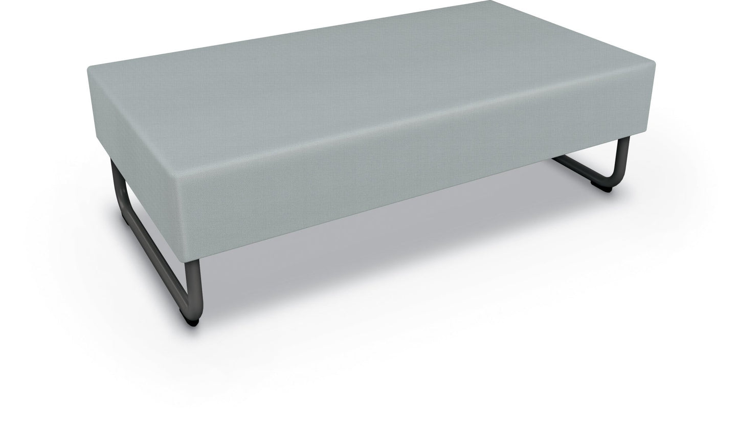 Mooreco Akt Soft Seating Lounge Loveseat Bench - Grade 02 Fabric and Powder Coated Sled Legs - SchoolOutlet