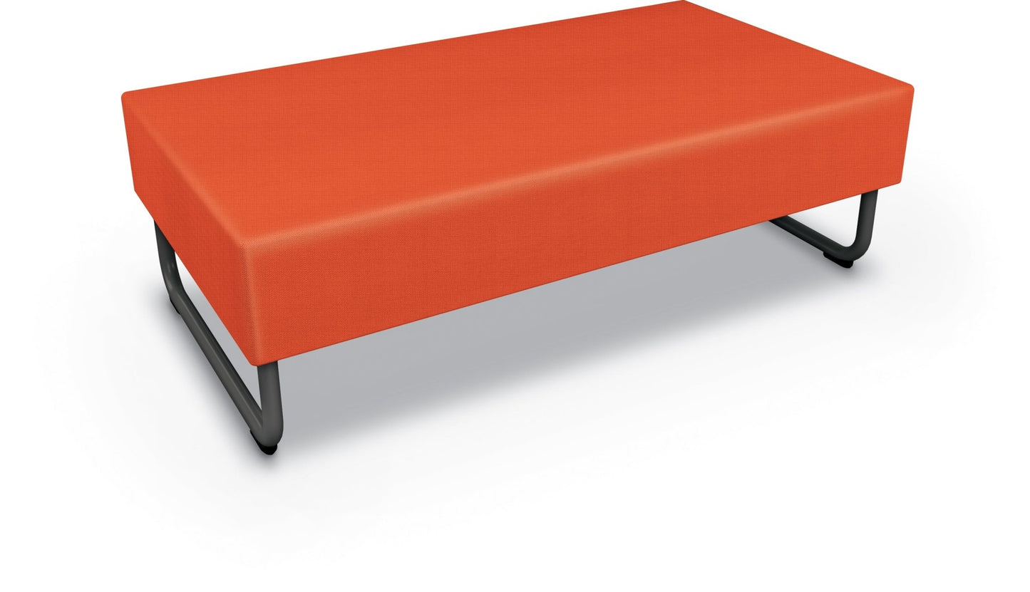 Mooreco Akt Soft Seating Lounge Loveseat Bench - Grade 02 Fabric and Powder Coated Sled Legs - SchoolOutlet