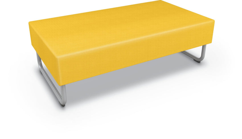 Mooreco Akt Soft Seating Lounge Loveseat Bench - Grade 02 Fabric and Powder Coated Sled Legs - SchoolOutlet