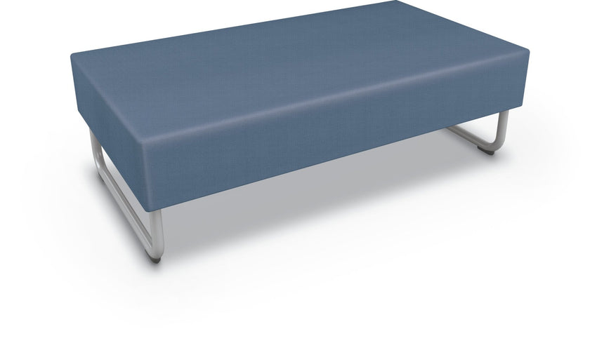 Mooreco Akt Soft Seating Lounge Loveseat Bench - Grade 02 Fabric and Powder Coated Sled Legs - SchoolOutlet