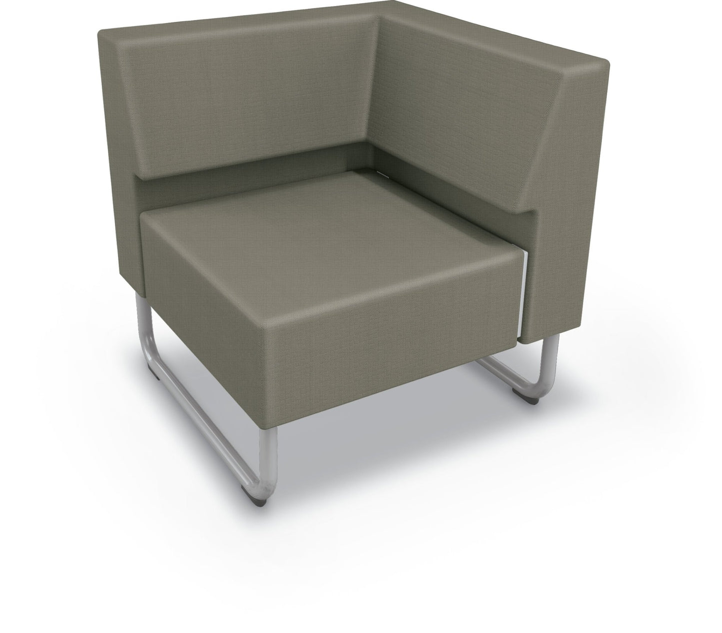 Mooreco Akt Soft Seating Lounge Corner Chair - Grade 02 Fabric and Powder Coated Sled Legs - SchoolOutlet