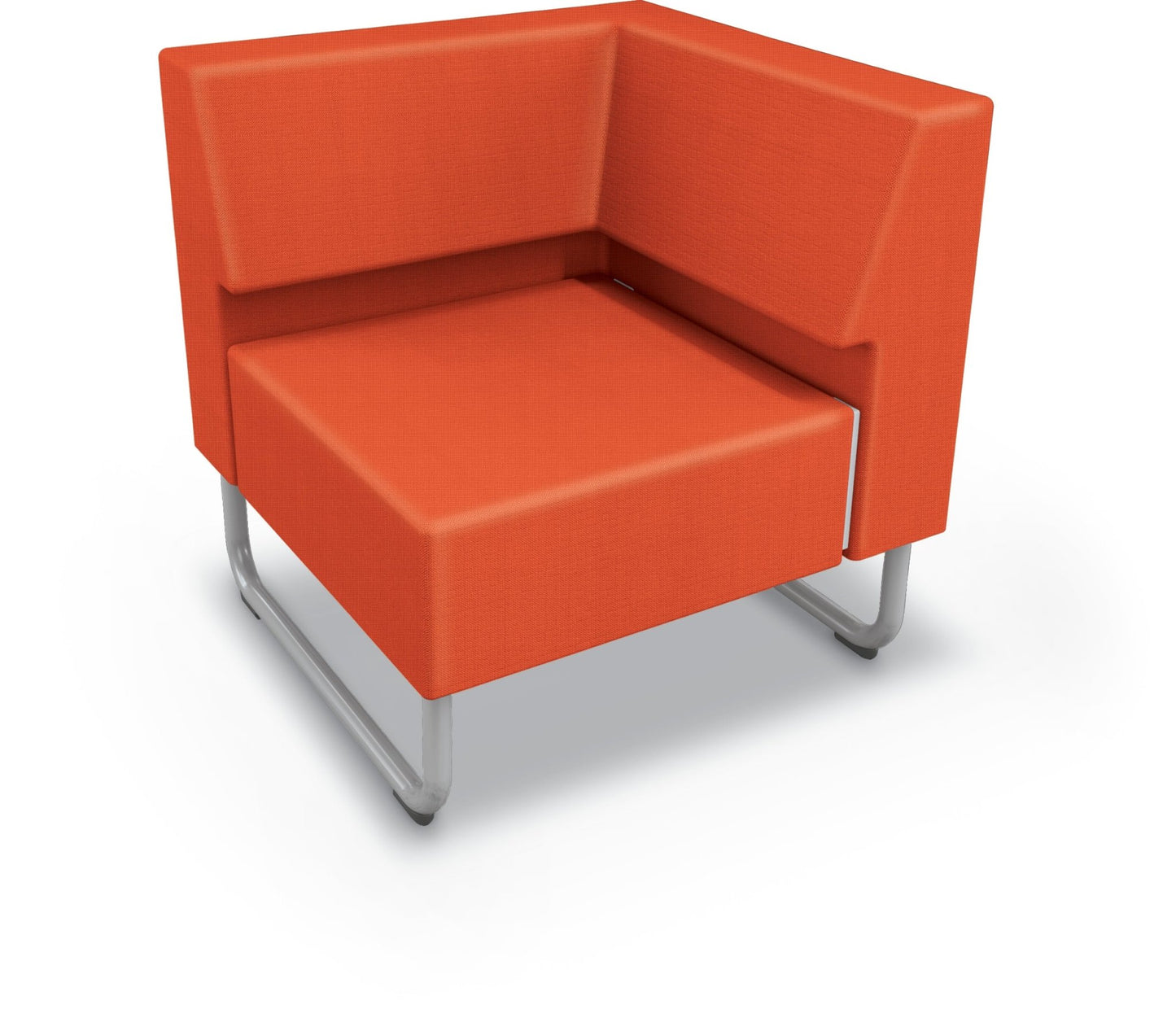 Mooreco Akt Soft Seating Lounge Corner Chair - Grade 02 Fabric and Powder Coated Sled Legs - SchoolOutlet