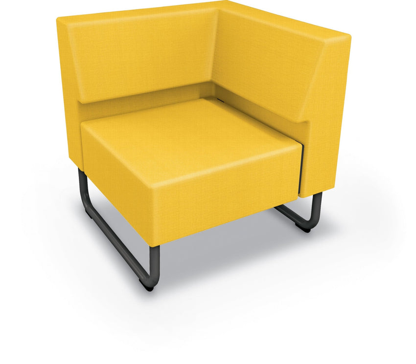 Mooreco Akt Soft Seating Lounge Corner Chair - Grade 02 Fabric and Powder Coated Sled Legs - SchoolOutlet