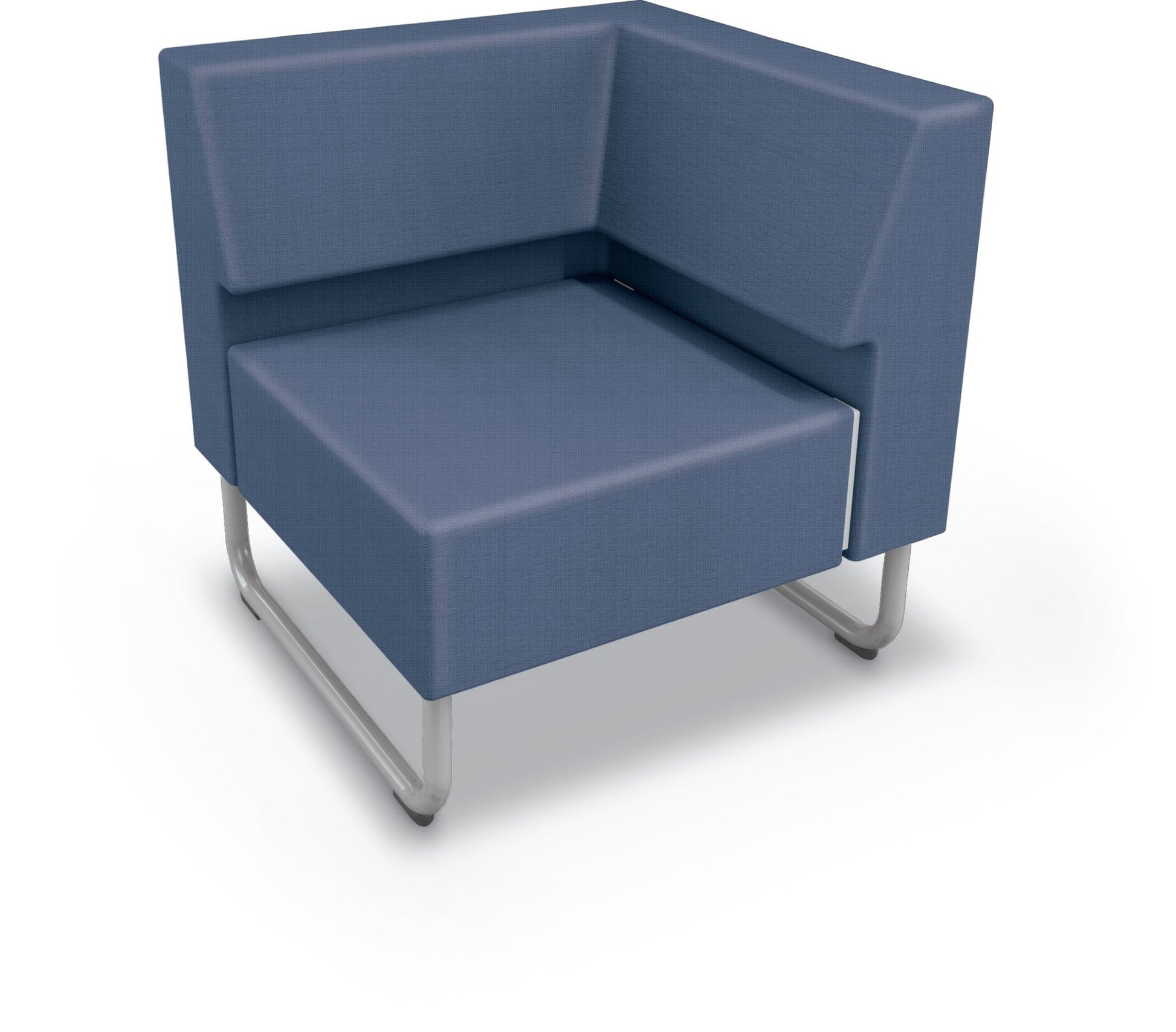 Mooreco Akt Soft Seating Lounge Corner Chair - Grade 02 Fabric and Powder Coated Sled Legs - SchoolOutlet