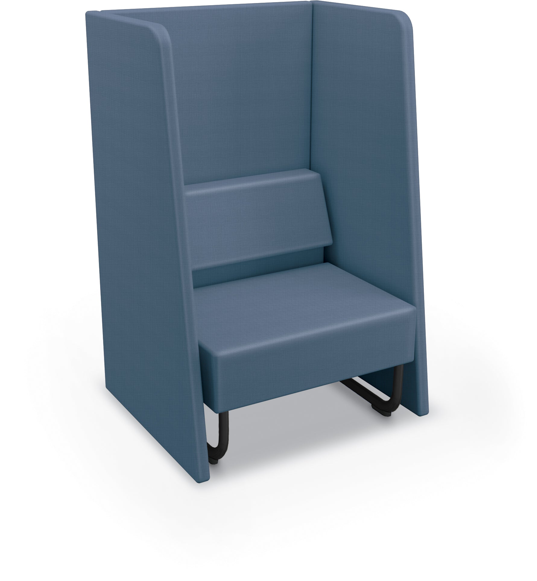 Mooreco Akt Soft Seating Lounge High Back Chair - Grade 02 Fabric and Powder Coated Sled Legs - SchoolOutlet