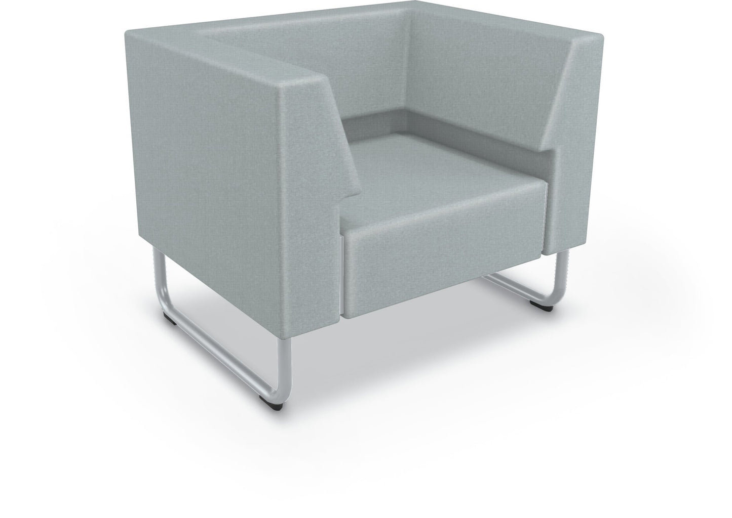 Mooreco Akt Soft Seating Lounge Chair - Both Arms - Grade 02 Fabric and Powder Coated Sled Legs - SchoolOutlet