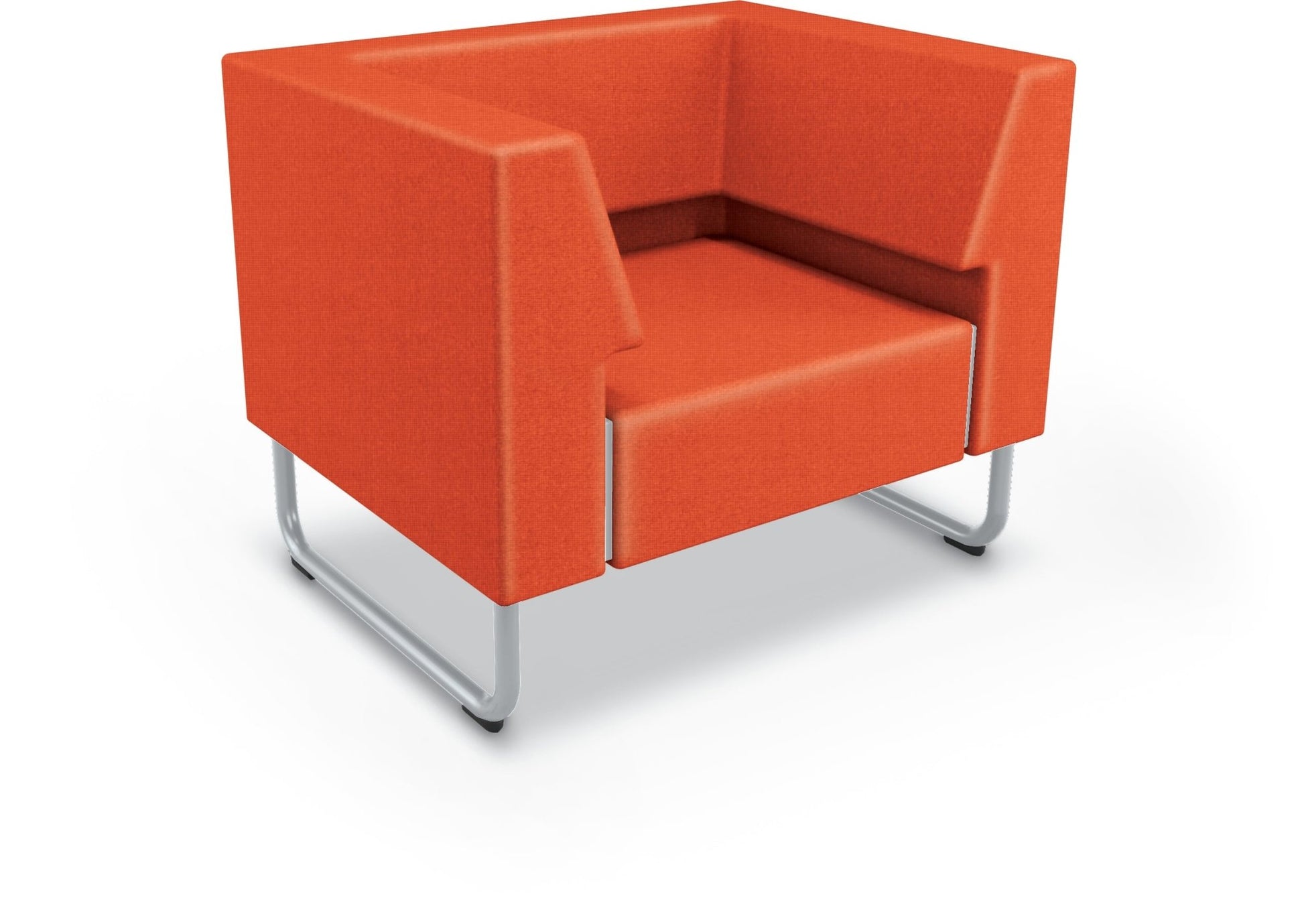 Mooreco Akt Soft Seating Lounge Chair - Both Arms - Grade 02 Fabric and Powder Coated Sled Legs - SchoolOutlet