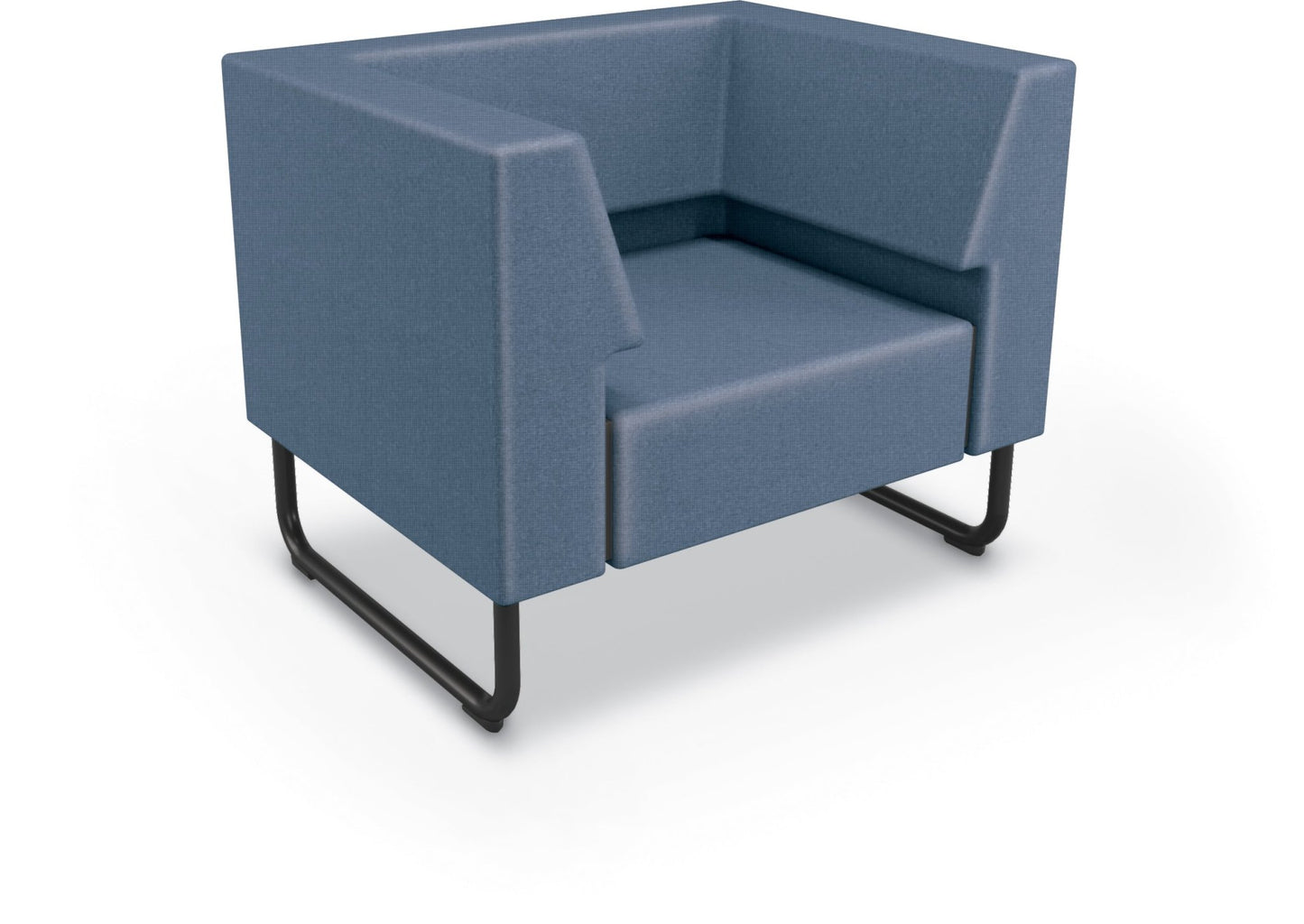 Mooreco Akt Soft Seating Lounge Chair - Both Arms - Grade 02 Fabric and Powder Coated Sled Legs - SchoolOutlet