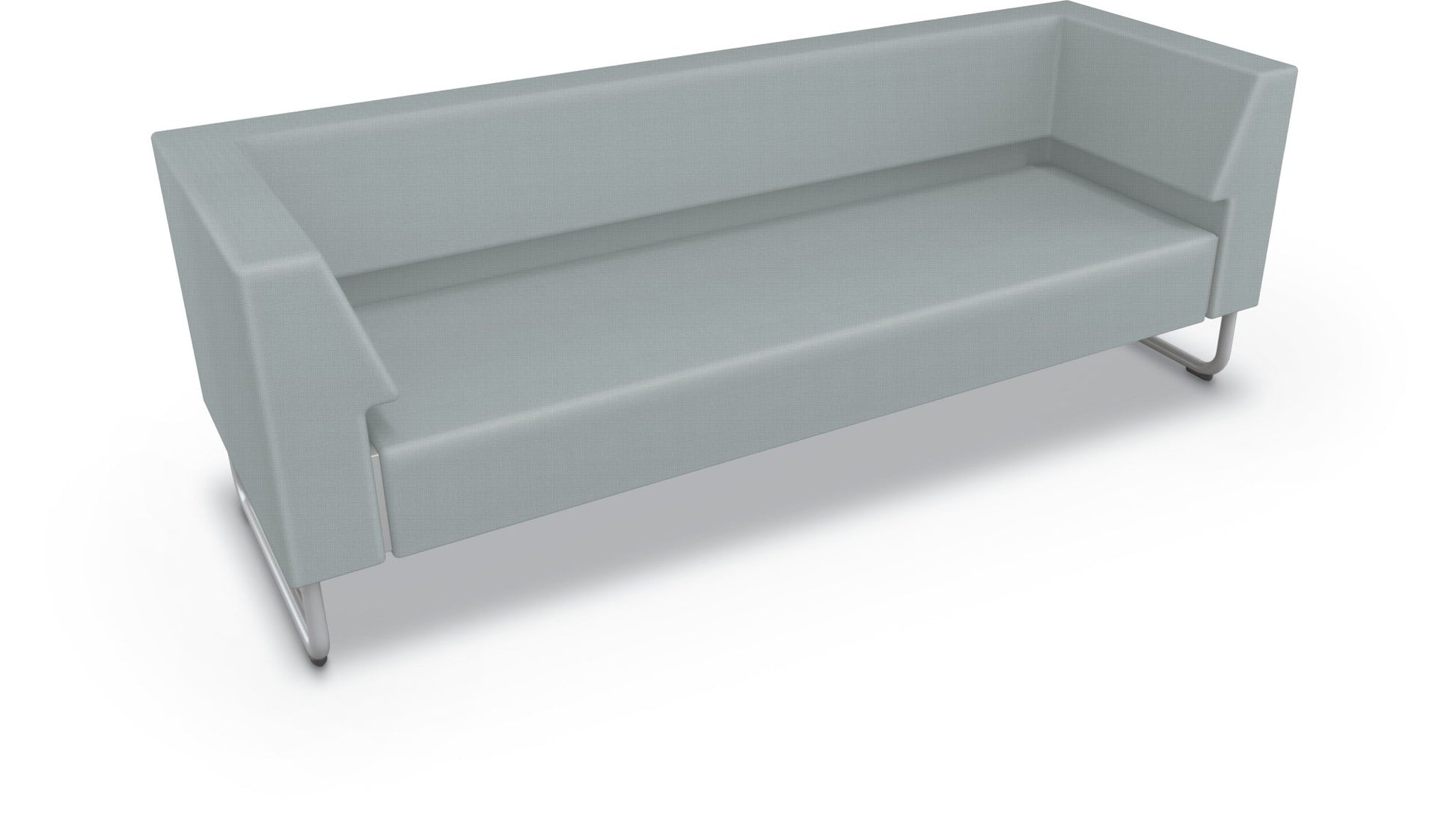 Mooreco Akt Soft Seating Lounge Sofa - Both Arms - Grade 02 Fabric and Powder Coated Sled Legs - SchoolOutlet