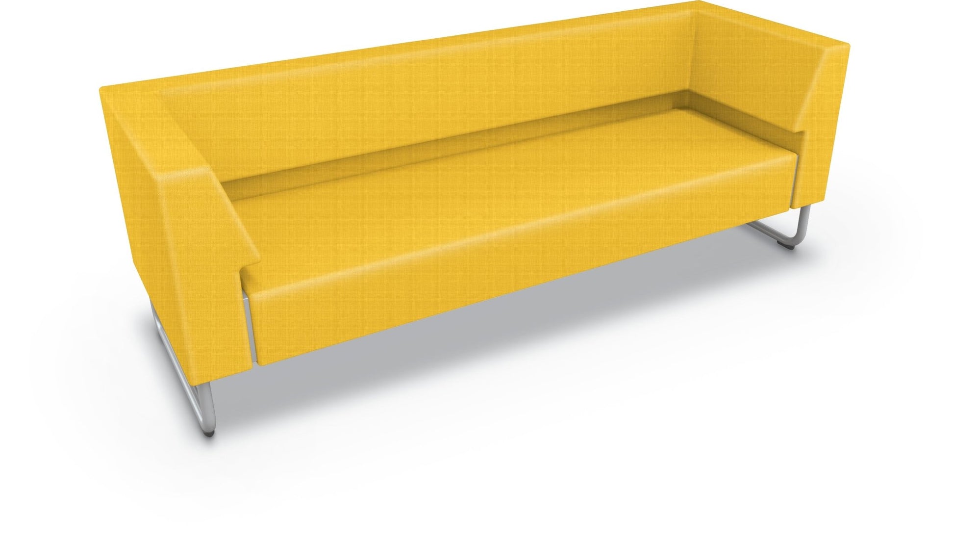 Mooreco Akt Soft Seating Lounge Sofa - Both Arms - Grade 02 Fabric and Powder Coated Sled Legs - SchoolOutlet