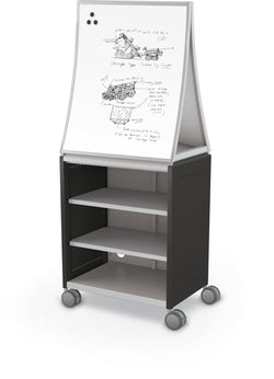 Mooreco Compass Cabinet  Midi H2 Standard Back and Side Panels - No Doors with Shelves, Casters and Ogee Board (MOR-B2A1X1D1B0)