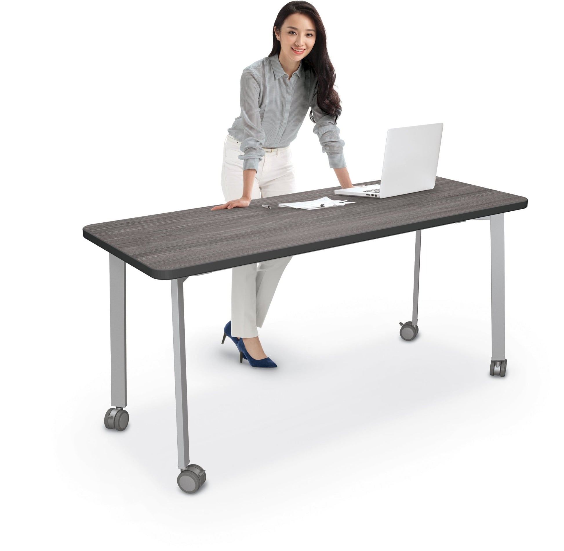 Mooreco Akt Table – 20"D x 60"W Rectangle, Laminate Top, Fixed Height Available in 29"H, 36"H, or 42"H - SchoolOutlet