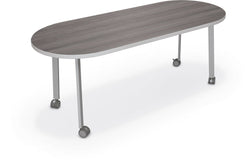 Mooreco Akt Table – 30"D x 72"W Racetrack, Laminate Top, Fixed Height Available in 29"H, 36"H, or 42"H