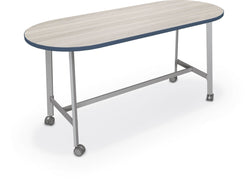 Mooreco Akt Table – 30"D x 72"W Racetrack, Laminate Top, Fixed Height Available in 29"H, 36"H, or 42"H