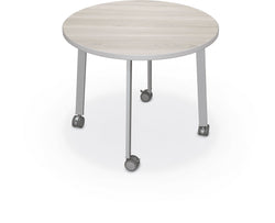 Mooreco Akt Table – 36" Round, Laminate Top, Fixed Height Available in 29"H, 36"H, or 42"H