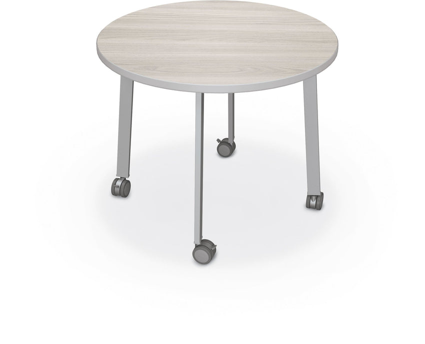 Mooreco Akt Table – 36" Round, Laminate Top, Fixed Height Available in 29"H, 36"H, or 42"H - SchoolOutlet