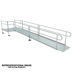 NPS 24" ADA Ramp for stage, 24' with 5x8 platform (National Public Seating NPS-CH011124B)