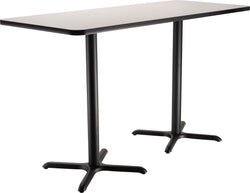 NPS CT23072XB - NPS Cafe Table, 30"x72" Rectangle, "X" Base, 42" Height (National Public Seating NPS-CT23072XB)